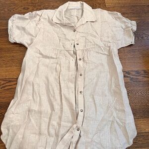 Zara Brown button up long shirt